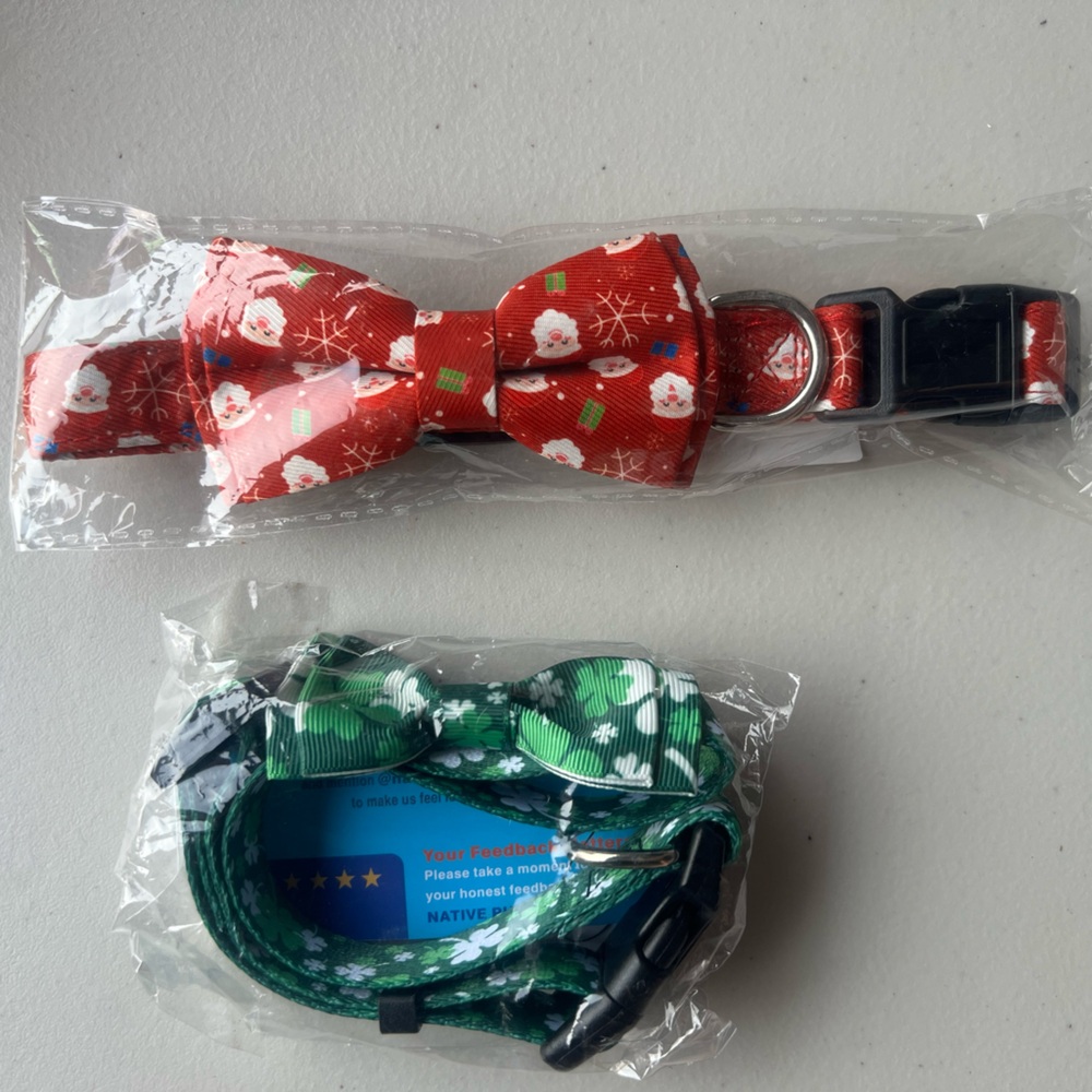 Christmas Dog and St Patricks day dog collar.